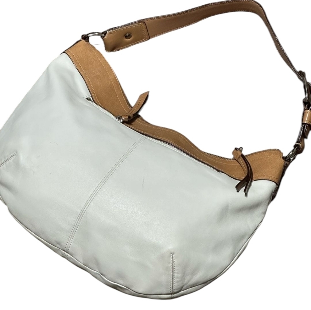 Coach Tan and White Large Leather Y2K Soho Hobo Bag - Picture 2 of 7